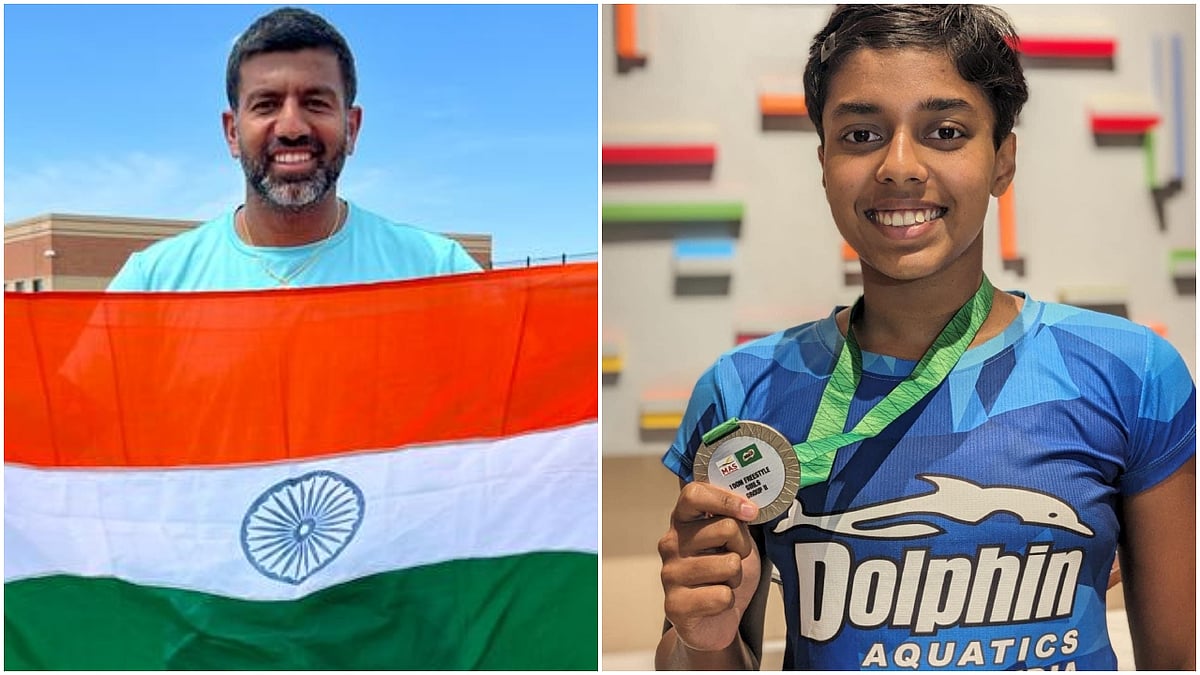 X/Swimming federation of india and rohan bopanna : Rohan Bopanna (L), Dhinidhi Desinghu
